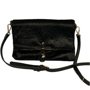 Black Faux Fur Shoulder Bag